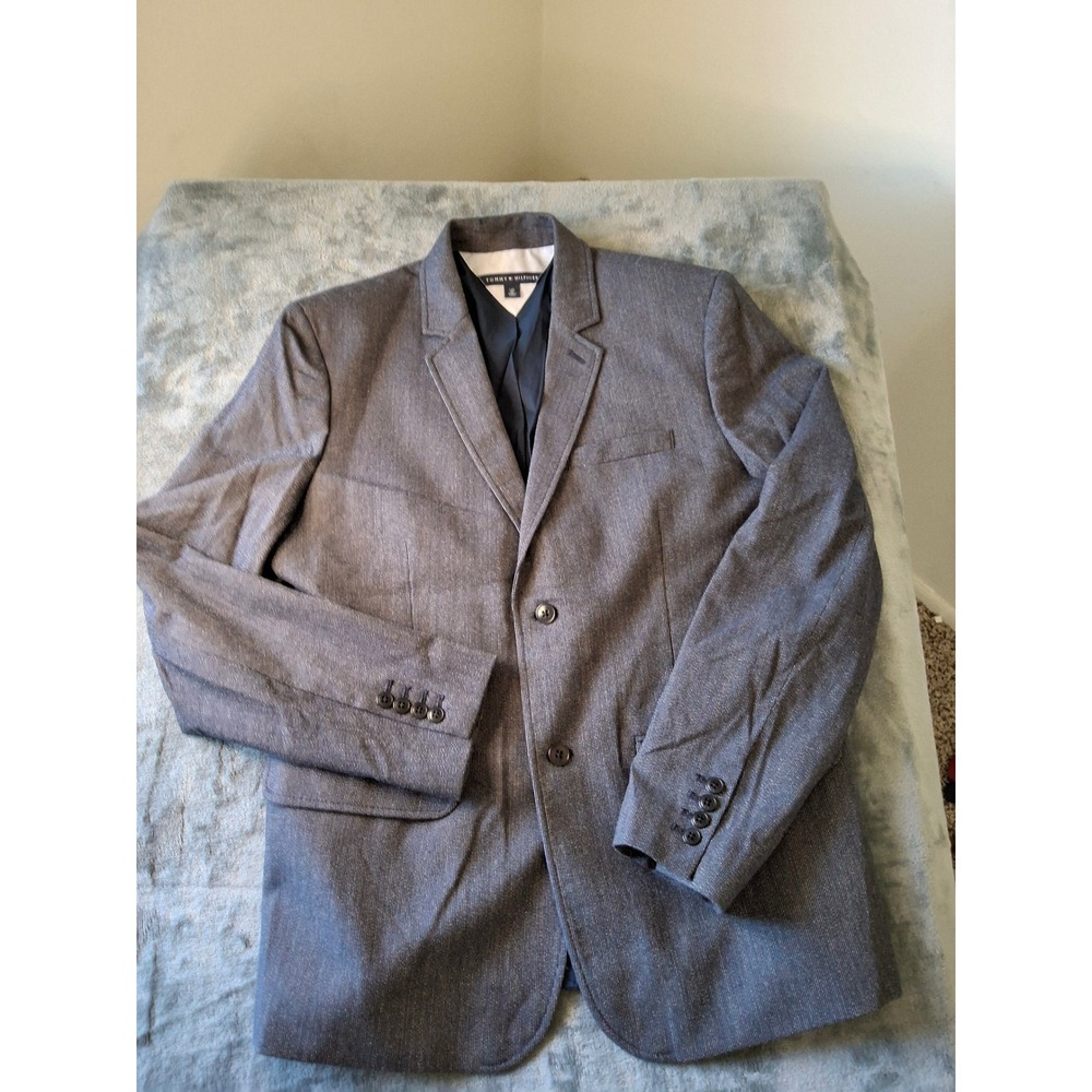 Tommy Hilfiger Special Edition Mens Grey Cotton Wool Blazer Sport Coat 42 L